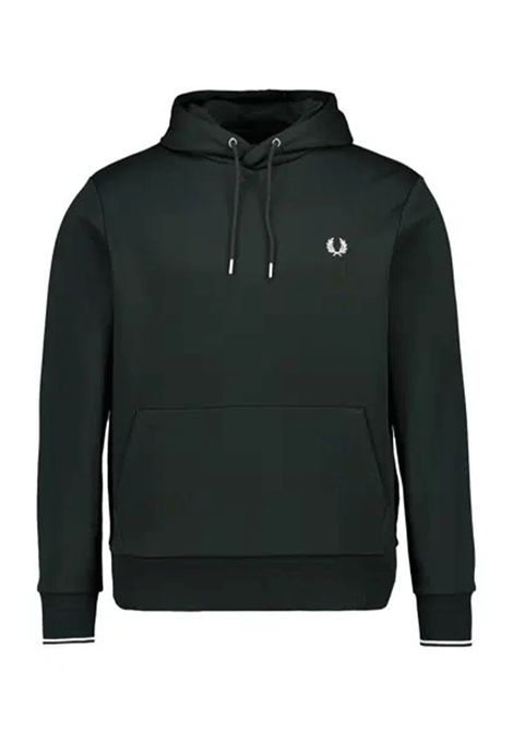 Felpa Fred Perry Tipped con Cappuccio Verde Uomo FRED PERRY | Felpe | M2643-T50